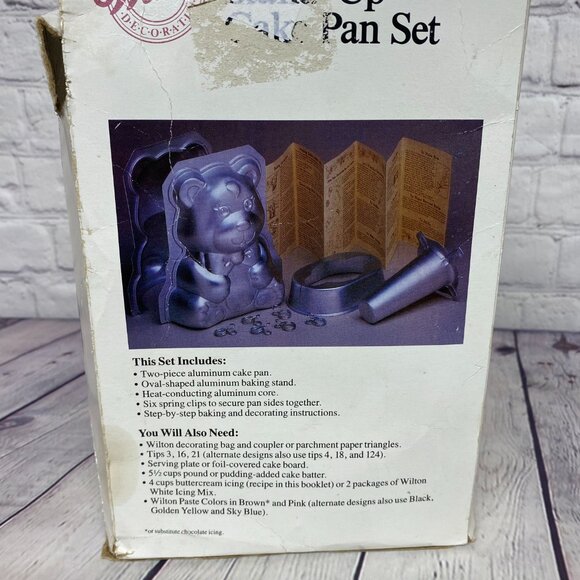 Vintage Wilton Teddy Bear Stand-Up Cake Pan Set 2105-2325 - Set complete - Picture 2 of 10